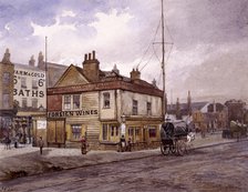 Vine Tavern, Mile End Road, Stepney, London, (c1883?) Artist: John Crowther