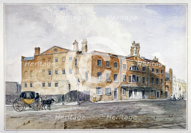 Premises of George March, licensed rectifier, in Cobham Row, Holborn, London, c1830. Artist: Anon