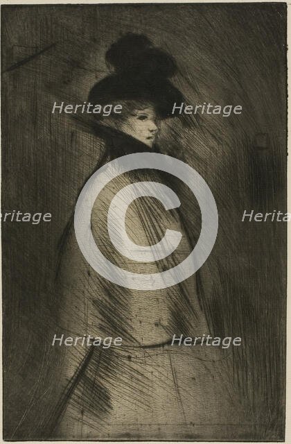 Woman Strolling, 1898. Creator: Theophile Alexandre Steinlen.