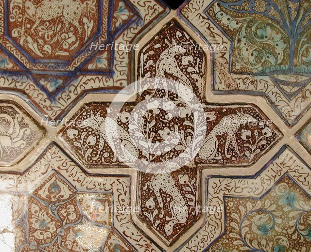 Cross-Shaped Tile, Iran, 13th century. Creator: Unknown.