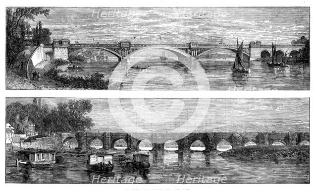 Nottingham Bridge, old and new, 1871. Creator: Unknown.