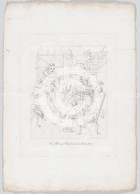 Wie Till zur Barbier durch's Fenster kömt (How Till Eupenspiegel Came In Through the Barbe..., 1806. Creator: Johann Heinrich Lips.