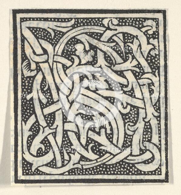 Initial letter S on patterned background, 1520., 1520. Creator: Anon.