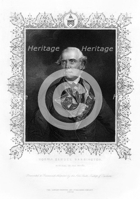 Samuel Barrington, British admiral, 19th century.Artist: Henry Thomas Ryall