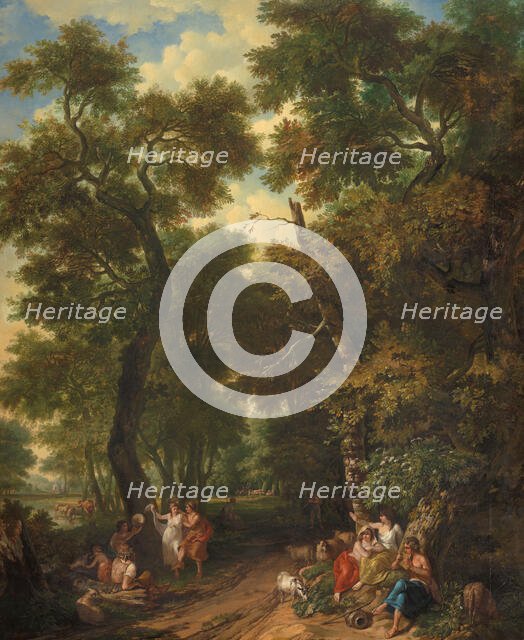 Arcadian landscape with musicians and dancing shepherds, 1771.  Creator: Juriaan Andriessen.