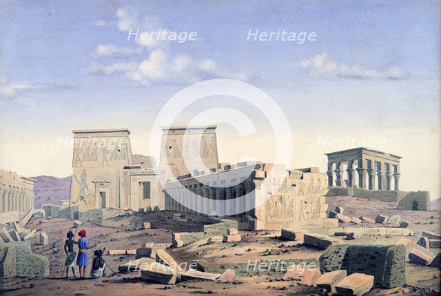 'Grand Temple of Isis', c1846. Artist: Louis M. A. Linant de Bellefonds,