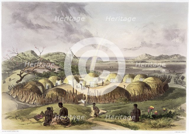 'Zulu Kraal near Umlazi, Natal', 1849. Artist: George French Angas