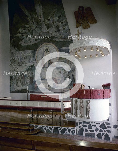 Altar fresco by Lennart Segerstråle, church of Rovaniemi, Finland. Artist: Göran Algård