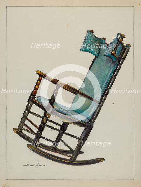 Chair with Head Rests, c. 1937. Creator: Florence Truelson.