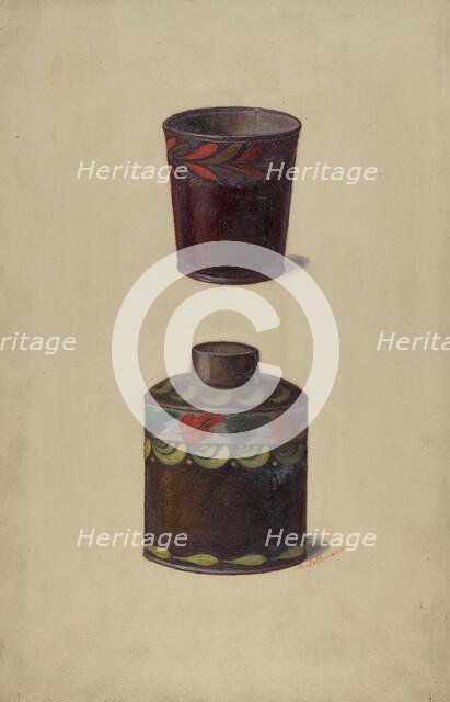 Toleware Tin Cannister, c. 1937. Creator: Max Soltmann.