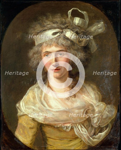 Portrait of Anne-Josèphe Théroigne de Méricourt (1762-1817), c. 1785. Creator: Vestier, Antoine (1740-1824).