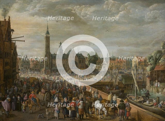 View of the Grote Markt in Lier, Early 17th cen. Creator: Momper, Philips de, the Elder (1564-1634).