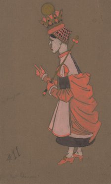 Red Queen (costume design for Alice-in-Wonderland) 1915). Creator: William Penhallow Henderson.