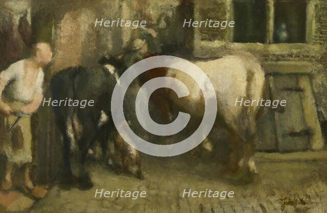 At the Slaughterhouse, c1860-1900. Creator: Jan Stobbaerts.