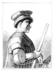 Sir John Hawkwood, English mercenary or condottiere in 14th century Italy, (1819). Artist: Unknown
