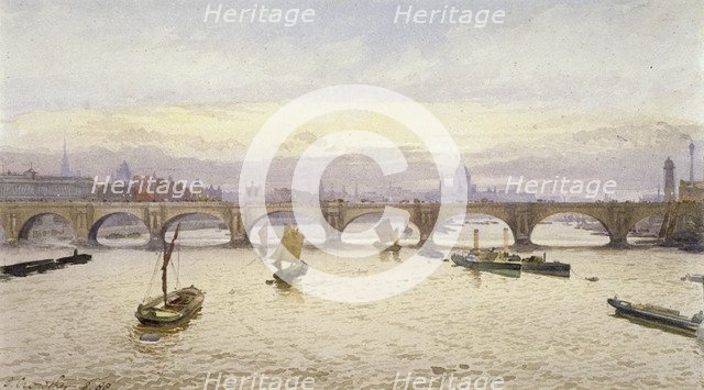 Waterloo Bridge, London, 1888. Artist: John Crowther