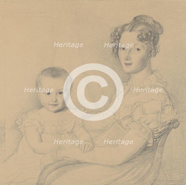 Portrait of a Mother and Child, 1823. Creator: John Linnell the Elder.