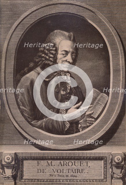 Voltaire, French writer and philosopher, c18th century (1894). Artist: Benoit Louis Henriquez.