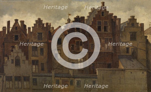 Old Façades on the Handschoenmarkt, c1870s. Creator: Hendrik Frans Schaefels.