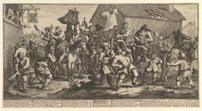 Hudibras and the Skimmington (Twelve Large Illustrations for Samuel Butler's H..., February 1725-26. Creator: William Hogarth.