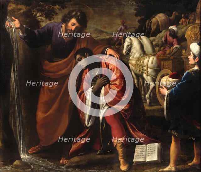 The baptism of the Eunuch. Creator: Lippi, Lorenzo (1606-1665).