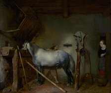 Horse Stable, about 1654. Creator: Gerard Terborch II.