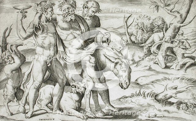 Drunken Silenus, c1547. Creator: Giulio Bonasone.