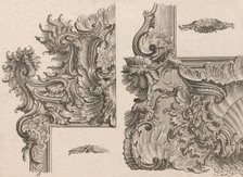 Suggestions for the Decoration of Frames, Plate 3 from 'Außzierungen zu Thü..., Printed ca. 1750-56. Creator: Johann Sebastian Muller.