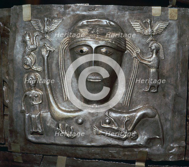 Detail from the Celtic Gundestrop Cauldron, 3rd century. Artist: Unknown