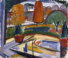 Landscape with Pond--Newman's Yard, ca. 1915-1932. Creator: Carl Newman.