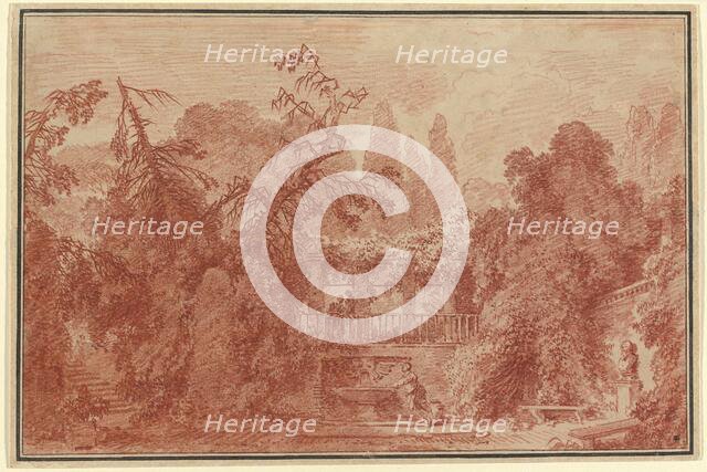 Terrace and Garden of an Italian Villa, 1762/1763. Creator: Jean-Honore Fragonard.