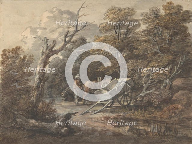 Woodland Scene with a Peasant, a Horse, and a Cart, ca. 1760. Creator: Thomas Gainsborough.