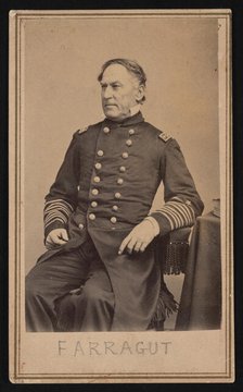 Portrait of David Glasgow Farragut (1801-1870), Before 1870. Creator: Brady's National Photographic Portrait Galleries.