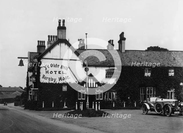 Old Bell Hotel, Barnby Moor, A1 Great North Road, 1913 Vauxhall 30/98 parked. Creator: Unknown.