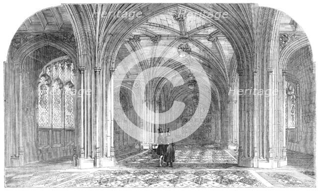 The New Houses of Parliament - the Peers' Private Entrance, 1857. Creator: Unknown.