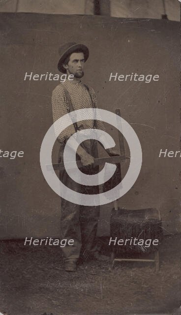 Carpenter with Square, 1860s-70s. Creator: Unknown.