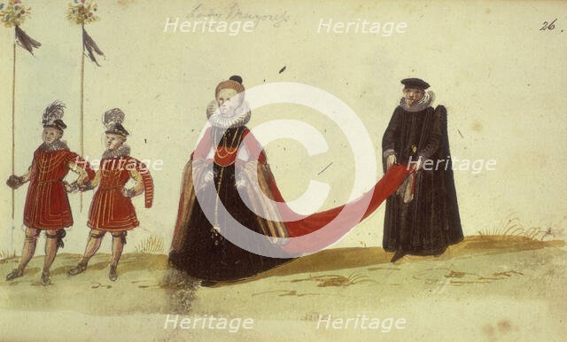 Mayoress and attendants, c1621. Creator: Unknown.