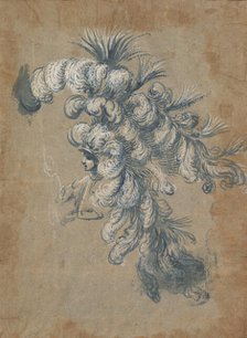 Design for a Lavish Headdress with Feathers, ca. 1620-56 . Creator: Baccio del Bianco.