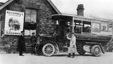 1910 Commer bus at Llanberis station, North Wales. Creator: Unknown.