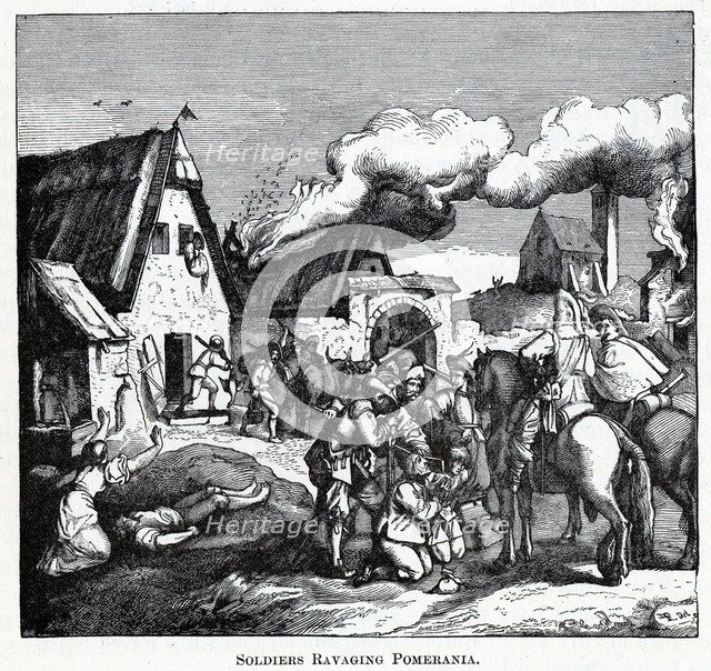 Soldiers Ravaging Pomerania, 1882. Artist: Anonymous  