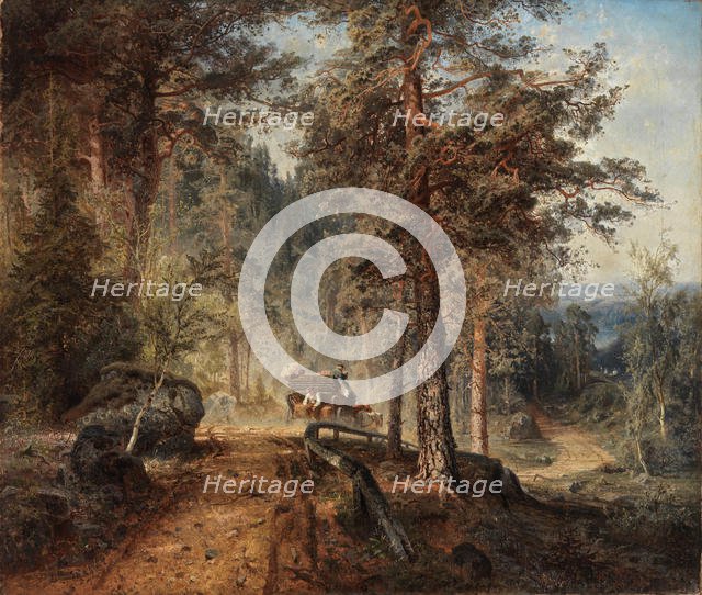 Road in Häme (A Hot Summer Day) , 1860. Creator: Holmberg, Werner (1830-1860).