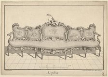 Design for a Sofa, from: Nouvelle Iconographie Historique III, series Q, 1771 or after. Creator: Duval.