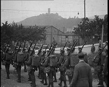 Allied Armies of Occupation Marching Out of the Givenchy Barracks, 1929. Creator: British Pathe Ltd.