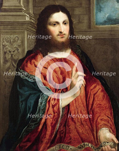 Salvator Mundi (Saviour of the World), 1540-1545. Creator: Bordone, Paris (1500-1571).