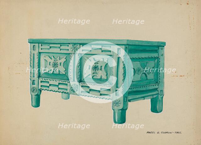 Chest for Clothing or Blankets, c. 1937. Creator: Majel G. Claflin.