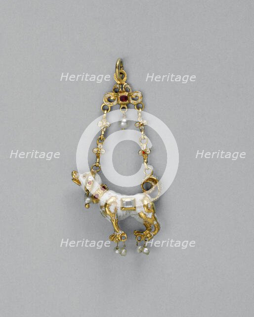 Pendant Shaped as a Dog, Spain, c. 1575-c. 1625, with later modifications. Creator: Unknown.