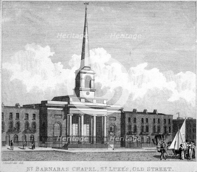 St Barnabas Chapel, Finsbury, London, c1820.                                        Artist: Anon