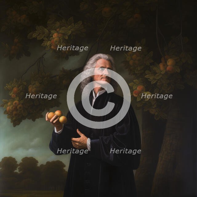 AI IMAGE - Portrait of Sir Isaac Newton, 1660s, (2023). Creator: Heritage Images.