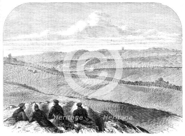 The War in Denmark: sketch of the Redoubts...at Düppel, showing the...outpost sentries..., 1864. Creator: Unknown.