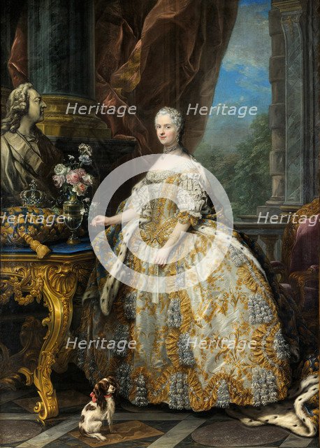 Portrait of Marie Leszczynska, Queen of France (1703-1768), 1747. Artist: Van Loo, Carle (1705-1765)